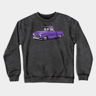 1955 Chevrolet Pickup Classic Truck Purple Crewneck Sweatshirt